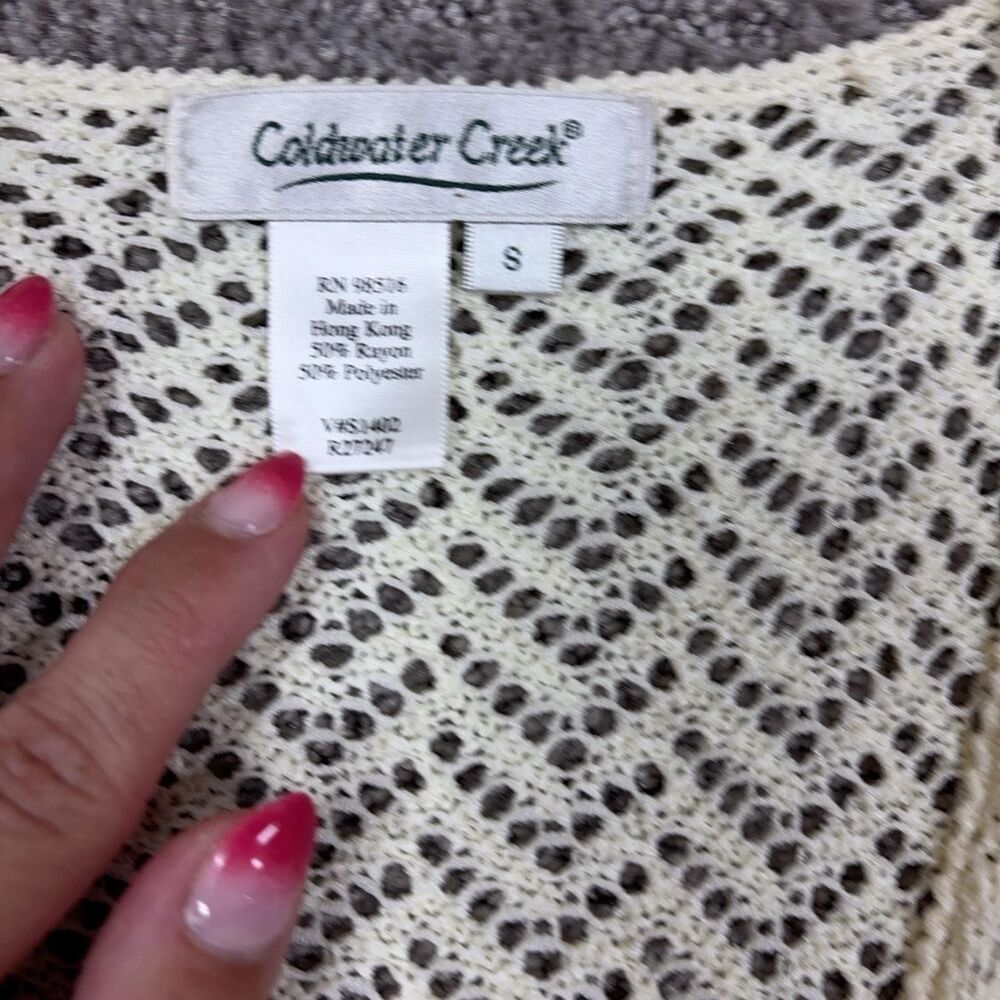 Vintage Cardigan Sweater Womens Small Cream Knit Button Lightweight 90s Capsule - Picture 4 of 7